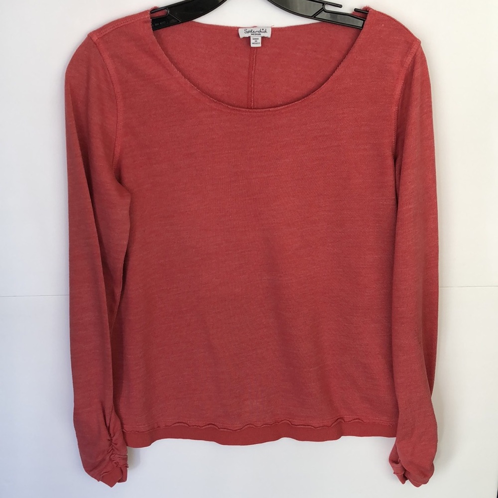 Splendid Orange Crew Neck  Long Sleeves Sweatshirt Size M